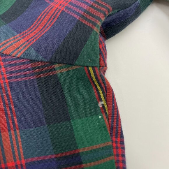 Vintage Men's Shirt Button-Up Plaid Size XL Distressed Kingsport Christmas Green - Picture 10 of 14